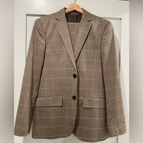Brown Windowpane Suit